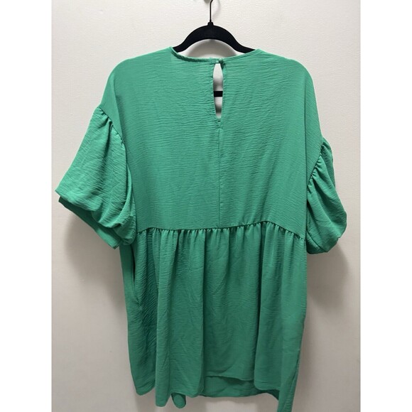 Arula Leah Puff Sleeve Mini Dress Kelly Green Size X - Picture 4 of 6